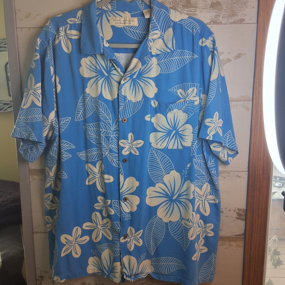 Blue Floral Men's Shirt